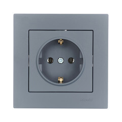 Розетка Lezard Vesna встраиваемая графит (742-3488-122B) - фото 3