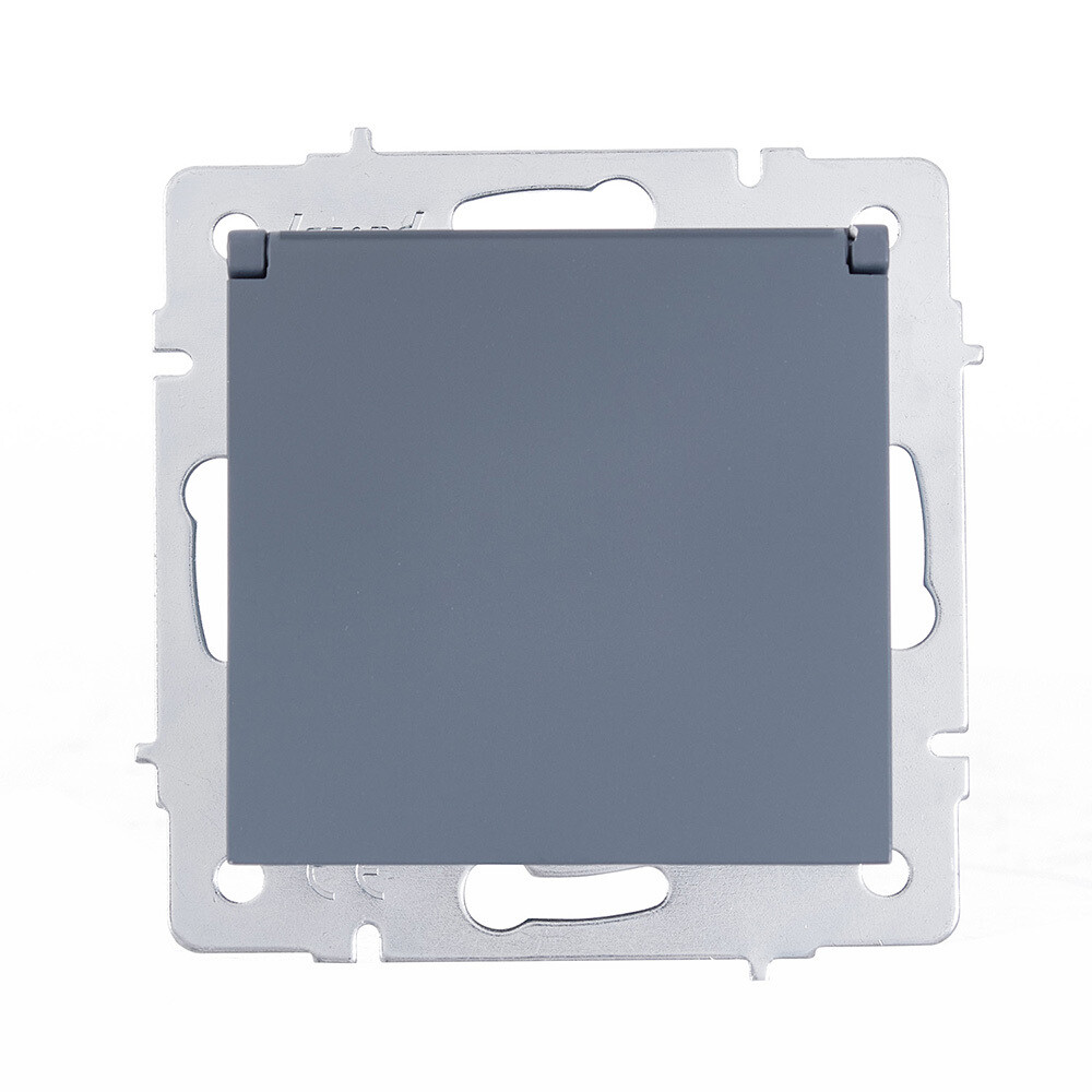 Изображение товара Розетка Lezard Vesna встроенная графит IP20 с крышкой 742-3488-123B