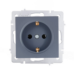 Изображение товара Розетка Lezard Vesna встраиваемая графит со шторками (742-3488-124B)