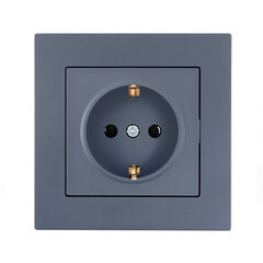 Розетка Lezard Vesna встраиваемая графит со шторками (742-3488-124B) - фото 3