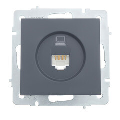 Изображение товара Розетка компьютерная Lezard Vesna встраиваемая графит RJ45 (742-3488-139)