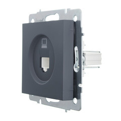 Розетка компьютерная Lezard Vesna встраиваемая графит RJ45 (742-3488-139) - фото 5