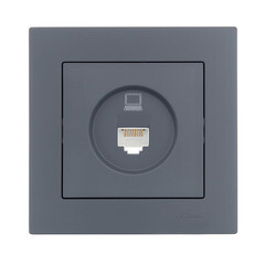 Розетка компьютерная Lezard Vesna встраиваемая графит RJ45 (742-3488-139) - фото 2
