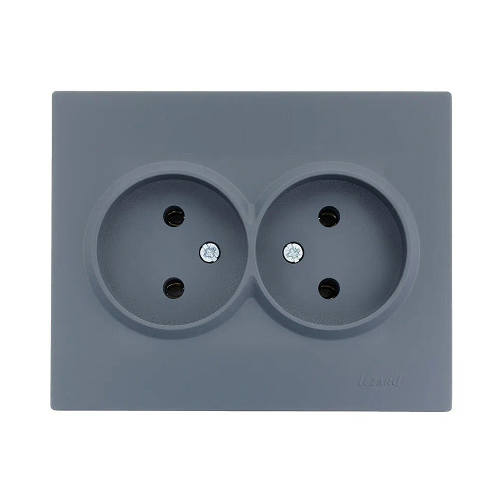 Изображение товара Розетка Lezard Vesna встраиваемая графит 742-3400-128B для сухих помещений