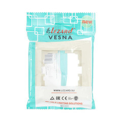 Рамка Lezard Vesna одноместная крем (742-0300-146) - фото 2