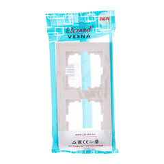 Рамка Lezard Vesna двухместная крем (742-0300-147) - фото 2