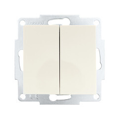 Изображение товара Выключатель Lezard Vesna двухклавишный встраиваемый крем (742-0388-101)