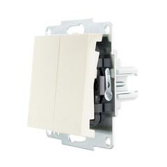 Выключатель Lezard Vesna двухклавишный встраиваемый крем (742-0388-101) - фото 2