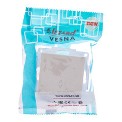 Выключатель Lezard Vesna одноклавишный встраиваемый крем проходной (742-0388-105) - фото 2