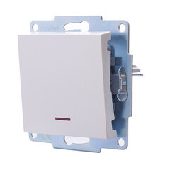 Выключатель Lezard Vesna одноклавишный встраиваемый крем с подсветкой (742-0388-111) - фото 5