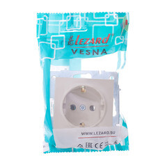 Розетка Lezard Vesna встраиваемая крем (742-0388-122B) - фото 2