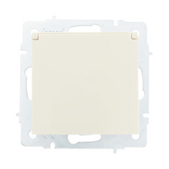Изображение товара Розетка Lezard Vesna встраиваемая крем с крышкой (742-0388-123B)