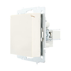 Розетка Lezard Vesna встраиваемая крем с крышкой (742-0388-123B) - фото 5