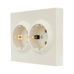 Розетка Lezard Vesna встраиваемая крем (742-0300-127B) - фото 2