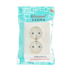 Розетка Lezard Vesna встраиваемая крем (742-0300-127B) - фото 4