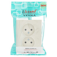 Розетка Lezard Vesna встраиваемая крем (742-0300-128B) - фото 3