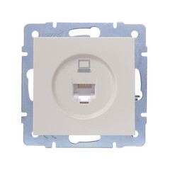 Розетка компьютерная Lezard Vesna встраиваемая крем RJ45 (742-0388-139) - фото 1