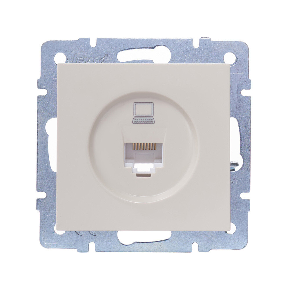 Изображение товара Розетка компьютерная Lezard Vesna встраиваемая крем RJ45 (742-0388-139)