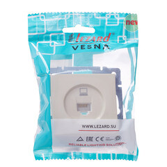 Розетка компьютерная Lezard Vesna встраиваемая крем RJ45 (742-0388-139) - фото 3