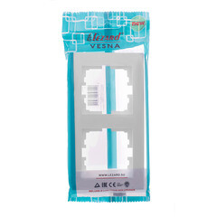 Рамка Lezard Vesna двухместная белая (742-0200-152) - фото 3