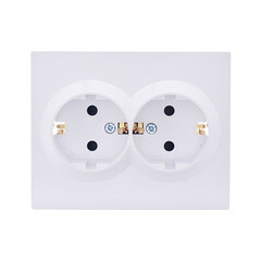 Розетка Lezard Vesna встраиваемая белая со шторками (742-0200-178B) - фото 1