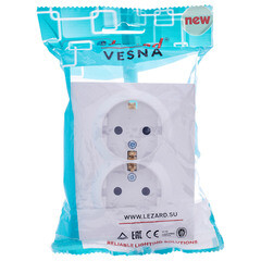 Розетка Lezard Vesna встраиваемая белая со шторками (742-0200-178B) - фото 2