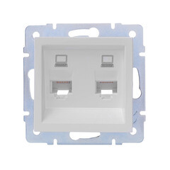 Изображение товара Розетка компьютерная Lezard Vesna встраиваемая белая 2хRJ45 (742-0288-141)