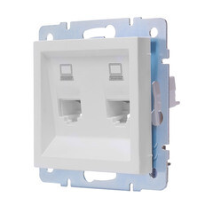 Розетка компьютерная Lezard Vesna встраиваемая белая 2хRJ45 (742-0288-141) - фото 7