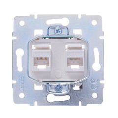 Розетка компьютерная Lezard Vesna встраиваемая белая 2хRJ45 (742-0288-141) - фото 2