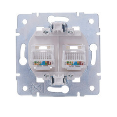 Розетка компьютерная Lezard Vesna встраиваемая белая 2хRJ45 (742-0288-141) - фото 5