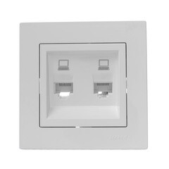 Розетка компьютерная Lezard Vesna встраиваемая белая 2хRJ45 (742-0288-141) - фото 4