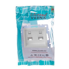 Розетка компьютерная Lezard Vesna встраиваемая белая 2хRJ45 (742-0288-141) - фото 3