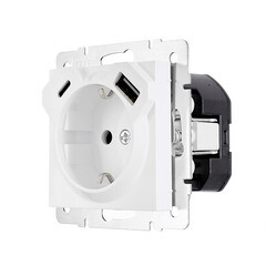 Розетка Lezard Vesna встраиваемая белая с USB-A/ Type-C (742-0288-181TC) - фото 2