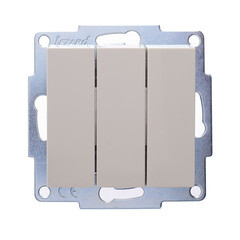 Изображение товара Выключатель Lezard Vesna трехклавишный встраиваемый крем (742-0388-109)