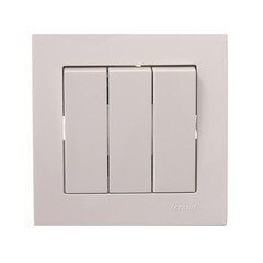 Выключатель Lezard Vesna трехклавишный встраиваемый крем (742-0388-109) - фото 4