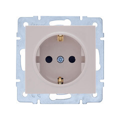 Розетка Lezard Vesna встраиваемая крем со шторками (742-0388-124B) - фото 1