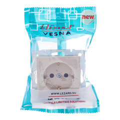 Розетка Lezard Vesna встраиваемая крем со шторками (742-0388-124B) - фото 2