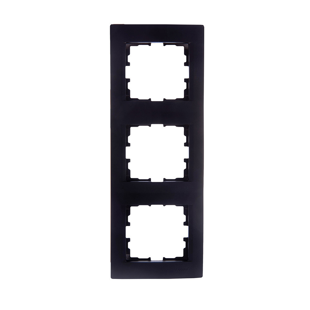 Изображение товара Рамка Lezard Karina трехместная черный бархат для выключателей