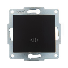 Выключатель Lezard Karina одноклавишный встраиваемый черный бархат перекрестный (707-4288-107) - фото 1