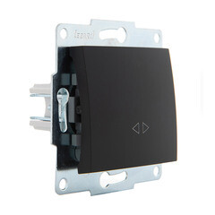 Выключатель Lezard Karina одноклавишный встраиваемый черный бархат перекрестный (707-4288-107) - фото 6