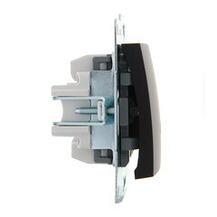 Выключатель Lezard Karina одноклавишный встраиваемый черный бархат перекрестный (707-4288-107) - фото 5