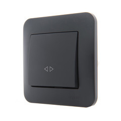 Выключатель Lezard Karina одноклавишный встраиваемый черный бархат перекрестный (707-4288-107) - фото 4