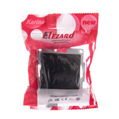 Выключатель Lezard Karina одноклавишный встраиваемый черный бархат перекрестный (707-4288-107) - фото 3