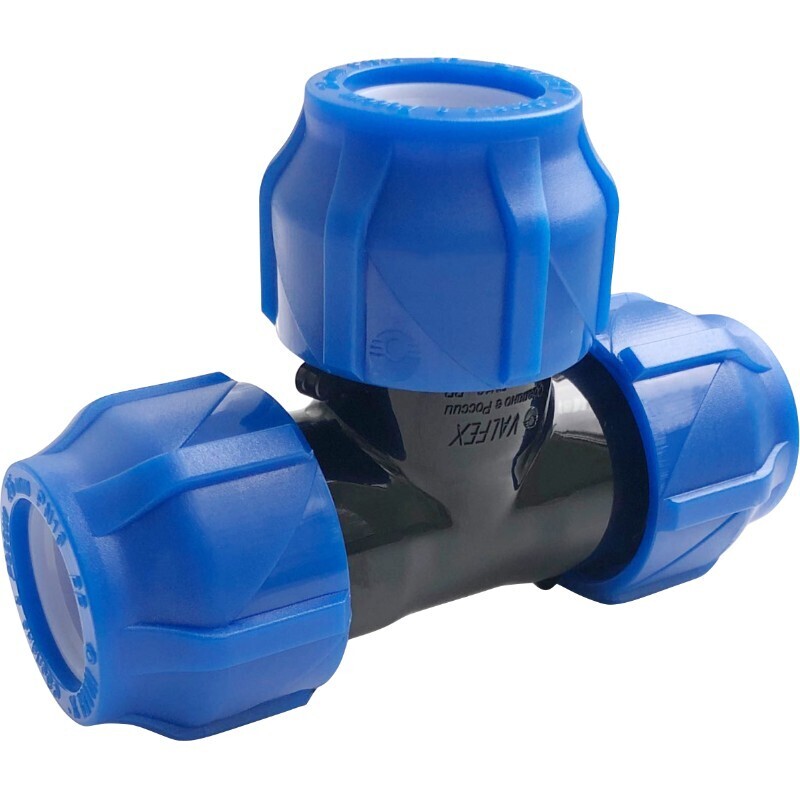 Тройник ПНД Valfex компрессионный 63х63х63 мм
