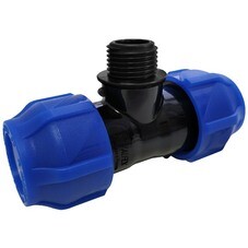 Тройник ПНД Valfex компрессионный переходной 20х20х3/4 НР(ш)