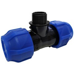 Тройник ПНД Valfex компрессионный переходной 20х20х1/2 НР(ш)