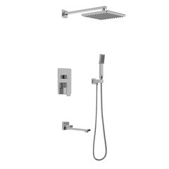 Душевая система Berges Sculptor встраиваемая с верхним душем с лейкой с изливом хром (071110)