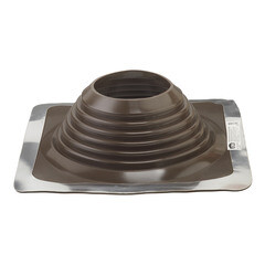 Проходка кровельная КМ 425х425 мм для дымоходов d178-330 мм коричневый силикон - фото 2