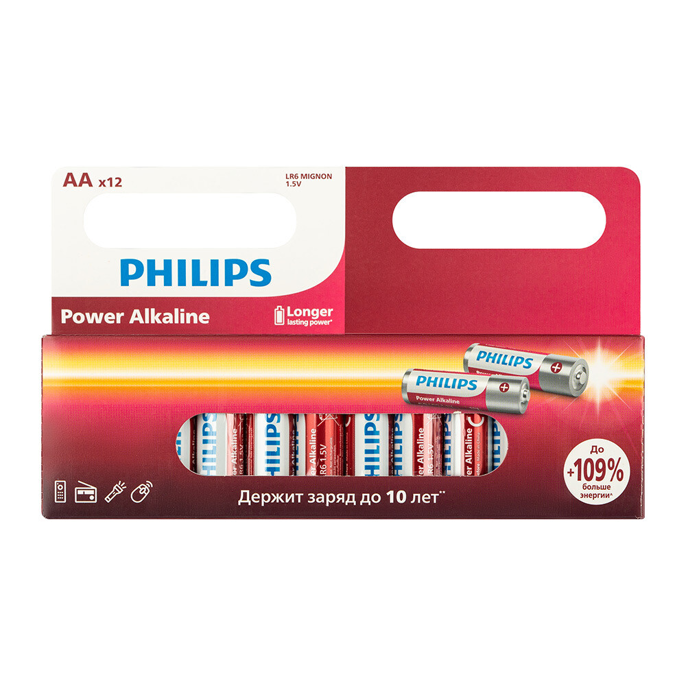 Изображение товара Батарейка Philips Power AA 1.5V 12 шт. (Б0064661)