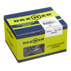 Саморезы кровельные с буром 35х4,8 мм металл-дерево черный янтарь RAL 9005 Daxmer (250 шт.) - фото 3